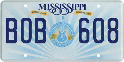 MS license plate BOB608