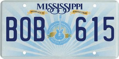 MS license plate BOB615