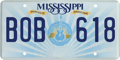 MS license plate BOB618