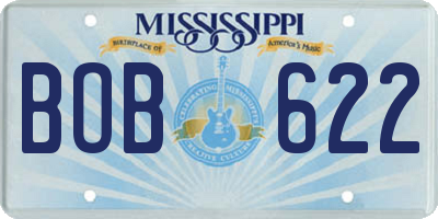 MS license plate BOB622