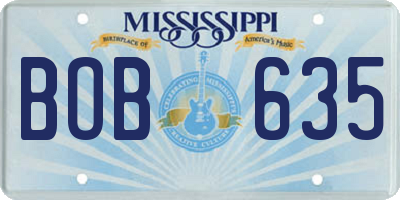 MS license plate BOB635