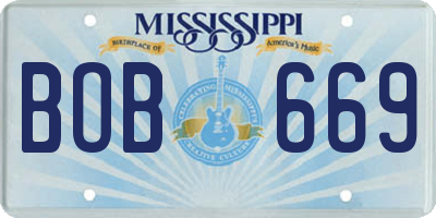 MS license plate BOB669