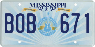 MS license plate BOB671
