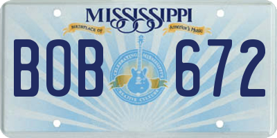 MS license plate BOB672