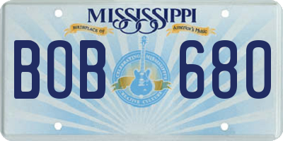 MS license plate BOB680