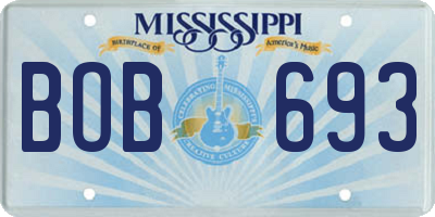MS license plate BOB693