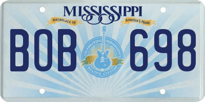 MS license plate BOB698