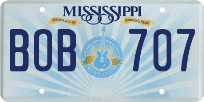 MS license plate BOB707