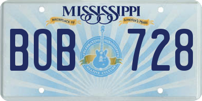 MS license plate BOB728