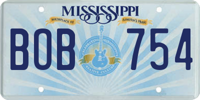 MS license plate BOB754