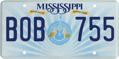 MS license plate BOB755