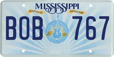 MS license plate BOB767