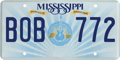 MS license plate BOB772