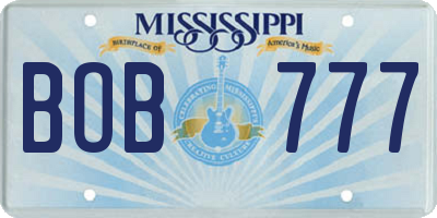 MS license plate BOB777