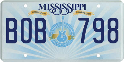 MS license plate BOB798