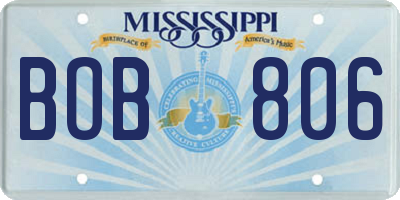 MS license plate BOB806