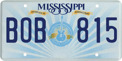 MS license plate BOB815
