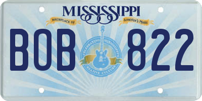 MS license plate BOB822
