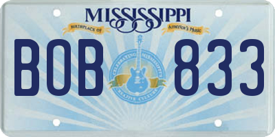 MS license plate BOB833