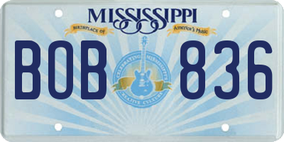 MS license plate BOB836