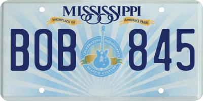 MS license plate BOB845