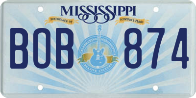 MS license plate BOB874