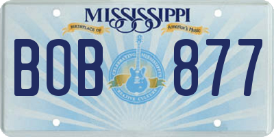 MS license plate BOB877