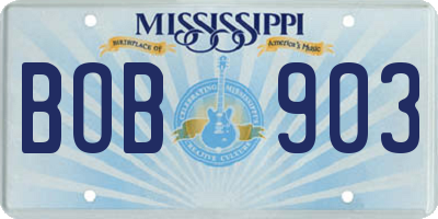 MS license plate BOB903
