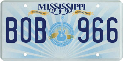 MS license plate BOB966