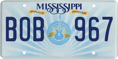 MS license plate BOB967