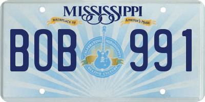 MS license plate BOB991