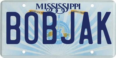 MS license plate BOBJAK
