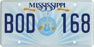 MS license plate BOD168