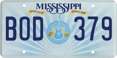 MS license plate BOD379