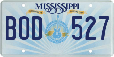 MS license plate BOD527