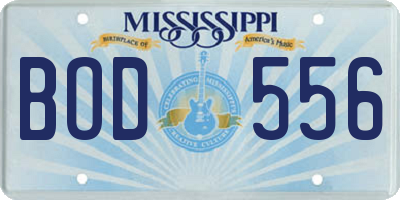 MS license plate BOD556