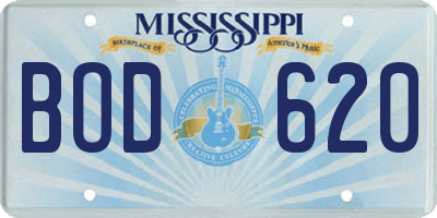 MS license plate BOD620