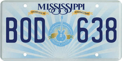 MS license plate BOD638