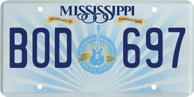 MS license plate BOD697