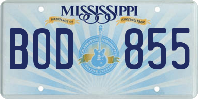 MS license plate BOD855