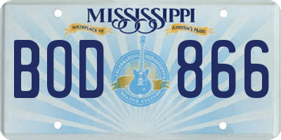 MS license plate BOD866