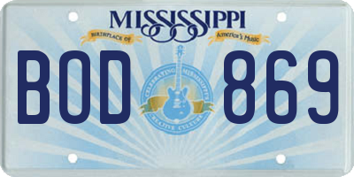 MS license plate BOD869