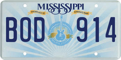 MS license plate BOD914