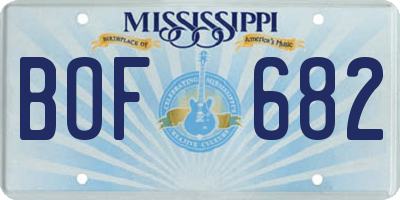 MS license plate BOF682