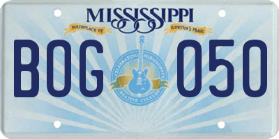 MS license plate BOG050