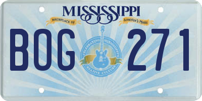 MS license plate BOG271