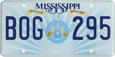 MS license plate BOG295