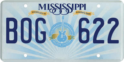 MS license plate BOG622
