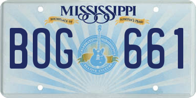 MS license plate BOG661
