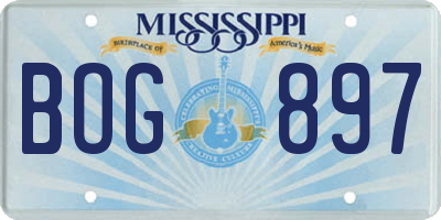 MS license plate BOG897